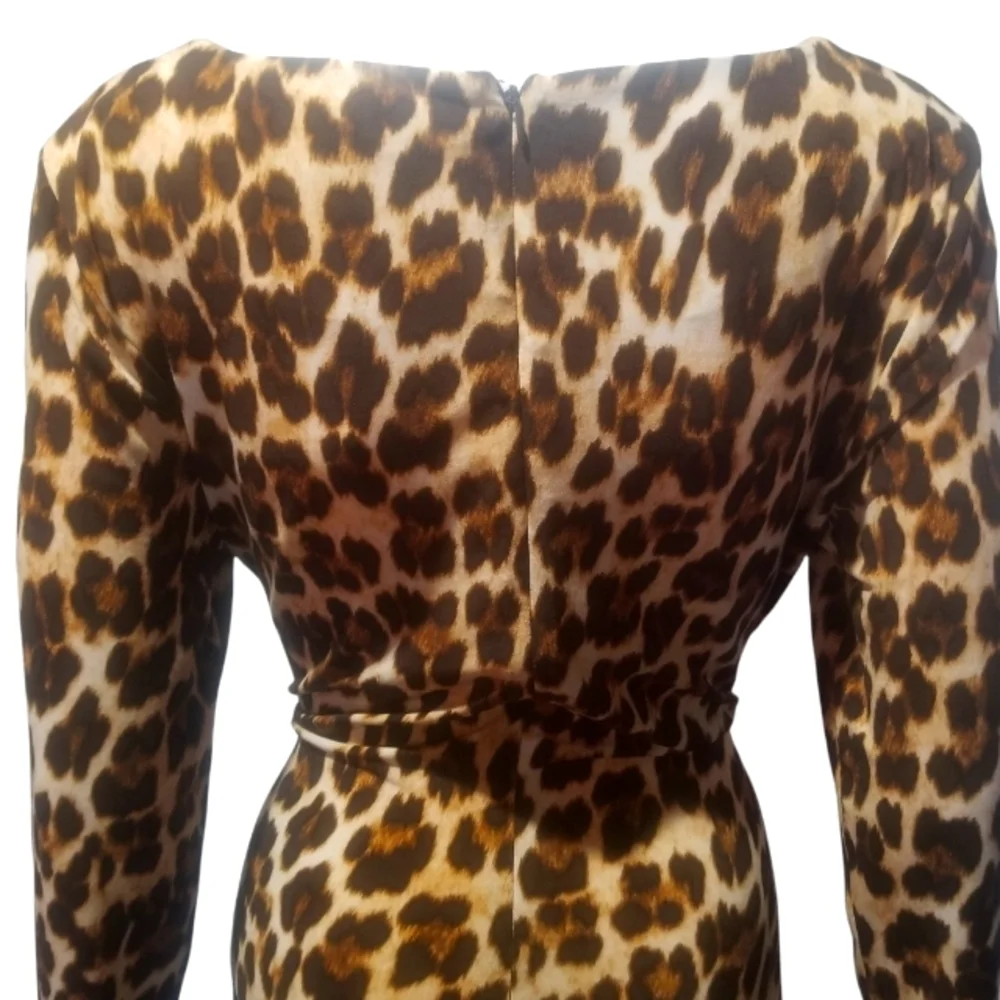 Lepord Print Sheath Dress Large - Picture 8 of 11